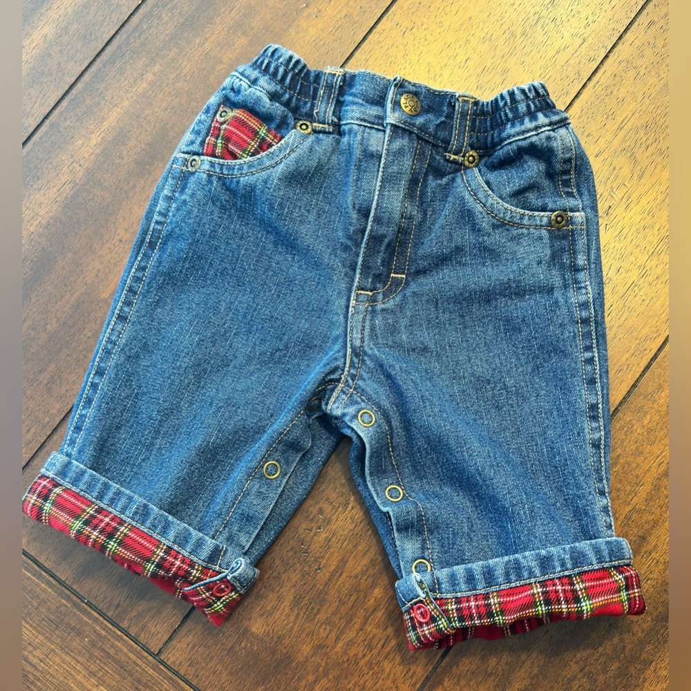 Children’s Place Plaid Lined Jeans 0-3 Months